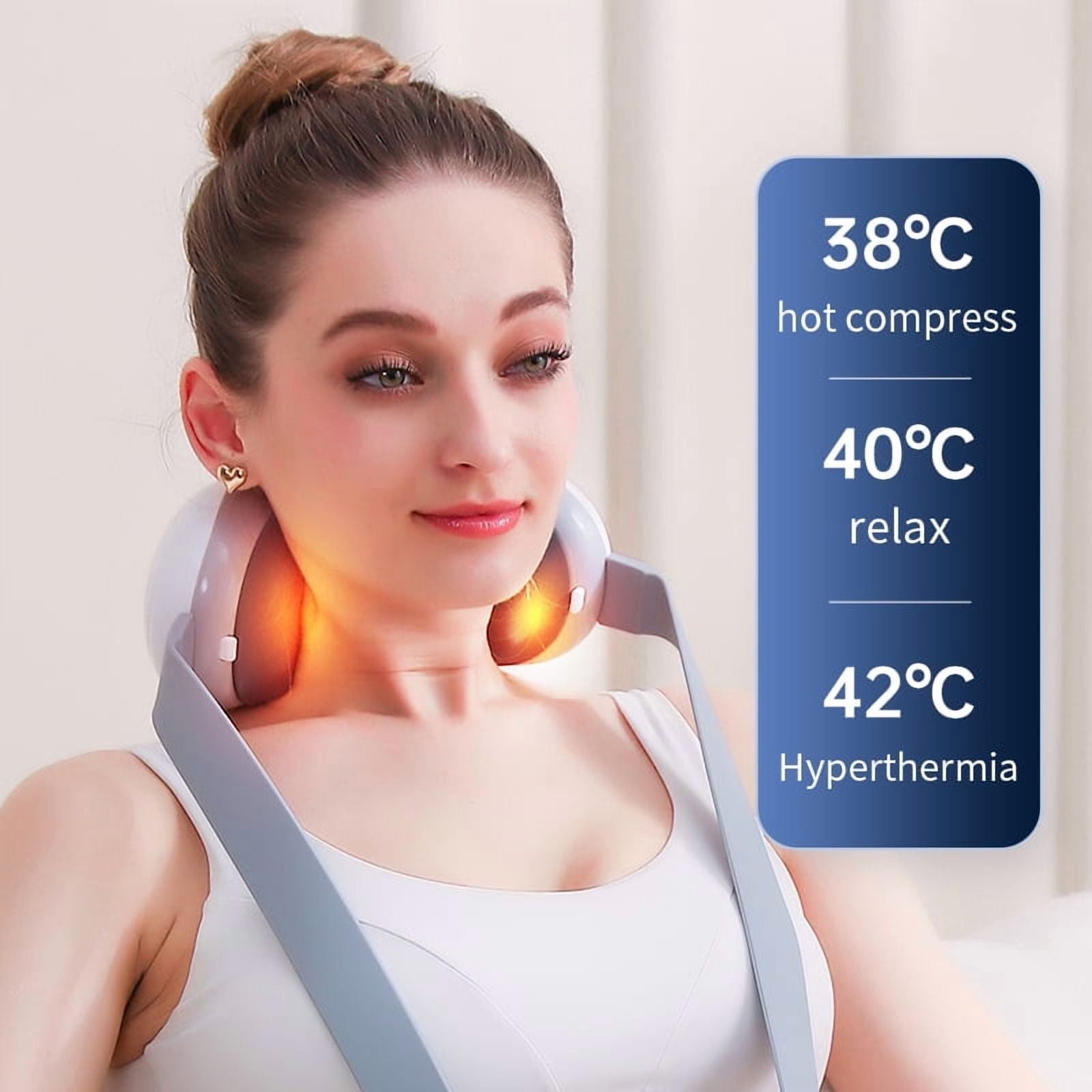 Flaremore Shiatsu Back and Neck Massager with Heat,Cordless Heated Neck and Shoulder Massager,Deep Tisctric Massage Pillow for Back,Shoulders,Legs,Foot,Body Musclesue Kneading,Gray