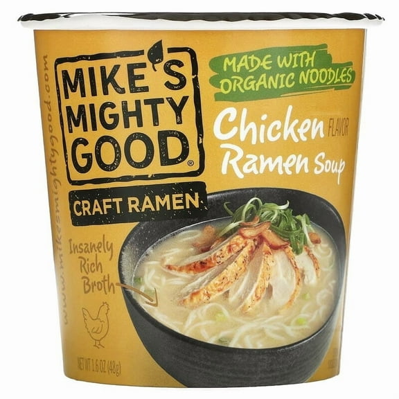 Mike's Mighty Good, Craft Ramen Cup, Chicken Ramen Soup, 1.6 oz (48 g) Pack of 3