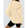 thumbnail image 5 of Womens Oversized Hoodies Comfy Sweatshirts Fall Fashion Outfits Casual Tops Fleece Clothes Apricot Color XXL, 5 of 6