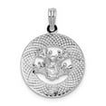 thumbnail image 3 of Auriga 925 Sterling Silver Rhodium-Plated Polished Puerto Rico Circle Frog Pendant (L-25.25mm), 3 of 6