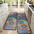 thumbnail image 4 of Kitchen Rugs Sets Of 2,Multicolor Ethnic Paisley and Floral Pattern Anti Fatigue Kitchen Mat Rugs Non Slip Washable,Decorative Kitchen Floor Mats for Kitchen,Sink,Laundry,17"x47"+17"x47", 4 of 5
