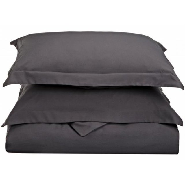 Microfiber Full/ Queen Duvet Cover Set Solid Silver