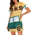 thumbnail image 1 of Easygdp Happy Thanksgiving Day Camisón de manga corta para mujer, informal, estampado, 1 of 6