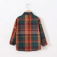 thumbnail image 6 of XUELUO Toddler Boys Shirts & Tops Autumn Winter Plaid Print Lapel Button Down Long Sleeve Pockets Tops Coat Jacket T Shirts Holiday Wear,Orange,4-5 Years, 6 of 6