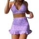 thumbnail image 1 of Gibobby Trajes de Baño Mujer Conjunto de bikini de mujer Impreso Conjunto de bikini de piezas de ropa de playa Traje de baño sexy caliente(Morado,XL), 1 of 5