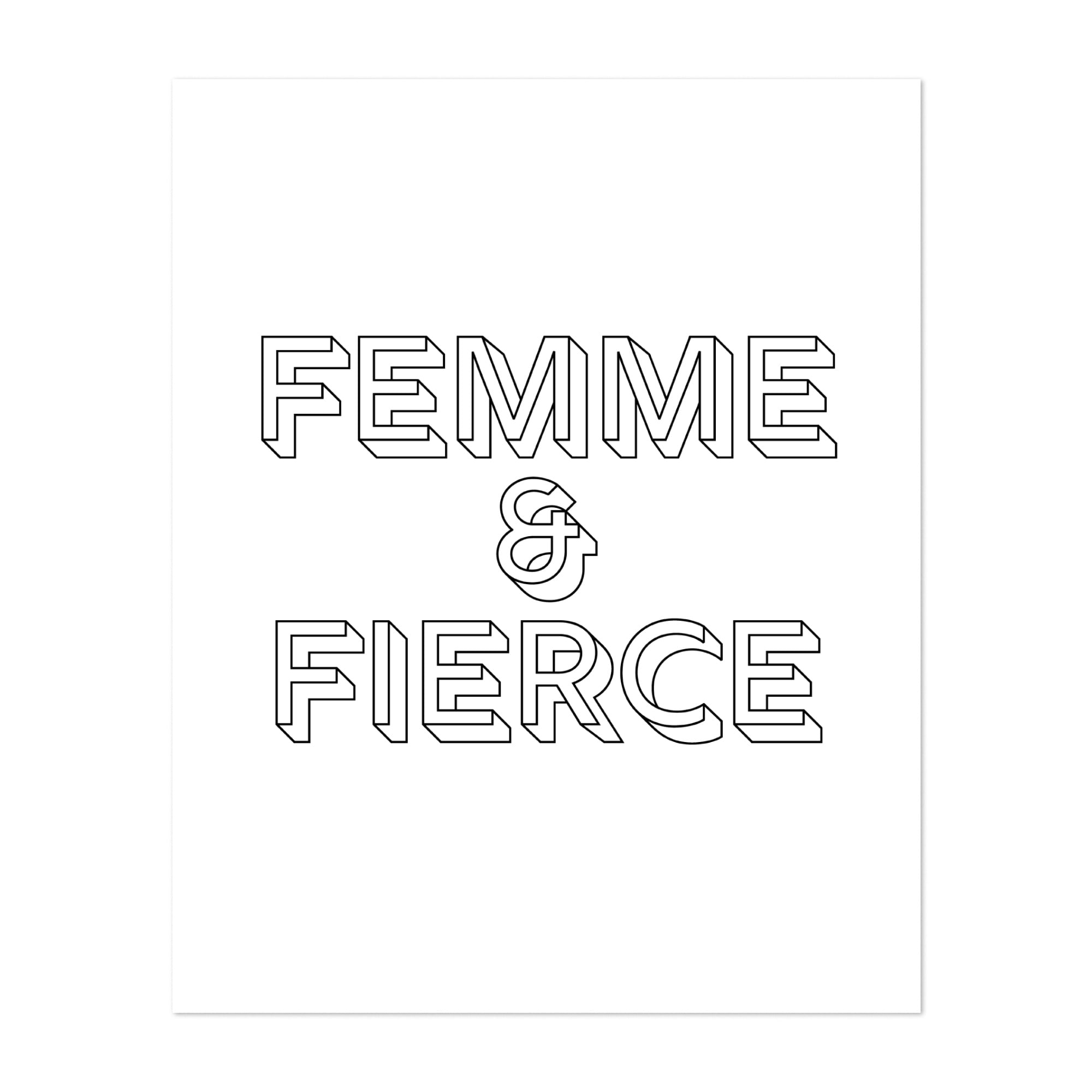 Femme & Fierce Printed Handmade Wood Sign 