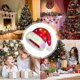 thumbnail image 3 of LED Hat funny hat Plush Santa Hat Light Up Funny Hats for Kids Adults Built-in Lights Red Santa Claus Hat Classic Cosplay Hat, Hat for Adults, Kids, 3 of 4