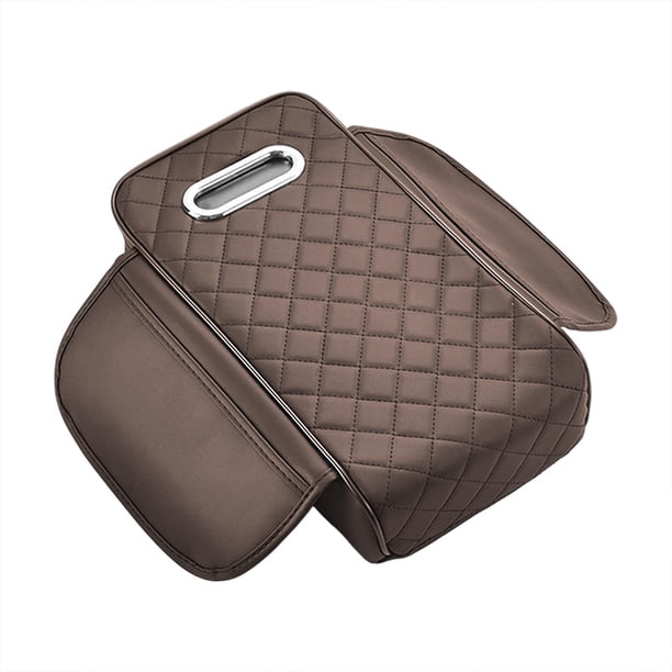 Reposabrazos de coche genérico, cojín, almohada, caja de pañuelos, consola central universal Marrón