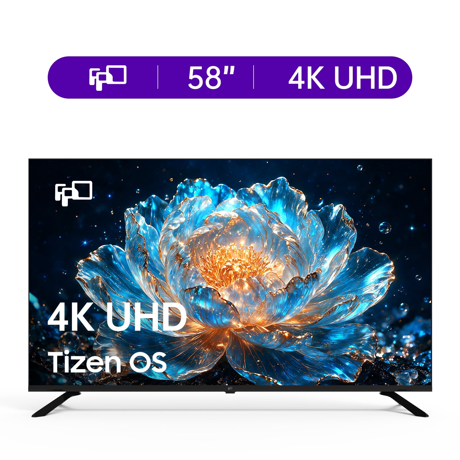 FPD 58-inch Smart TV, 4K UHD Compatible with Samsung TV Plus, Smartthings Built in Gaming Hub, Dolby Audio, Hdr10, Voice Control, Flat Television with Miracast