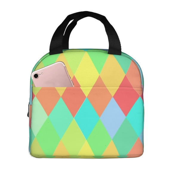 ZICANCN Insulated Lunch Bag for Women Men, Low Poly Triangles Background Reusable Cute Lunch Bags for Picnic School Work Office