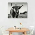 thumbnail image 2 of Nawypu highland cow wall art - beaufify wall decor environment - farmhouse cow picture print canvas artwork painting Highland Cattle with Long Horns gift wall art for bathroom, living room, 2 of 4