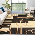thumbnail image 7 of Tzou Modern Washable Brown Geometric Area Rugs, 9x12ft, Non-Slip Backing, 7 of 7