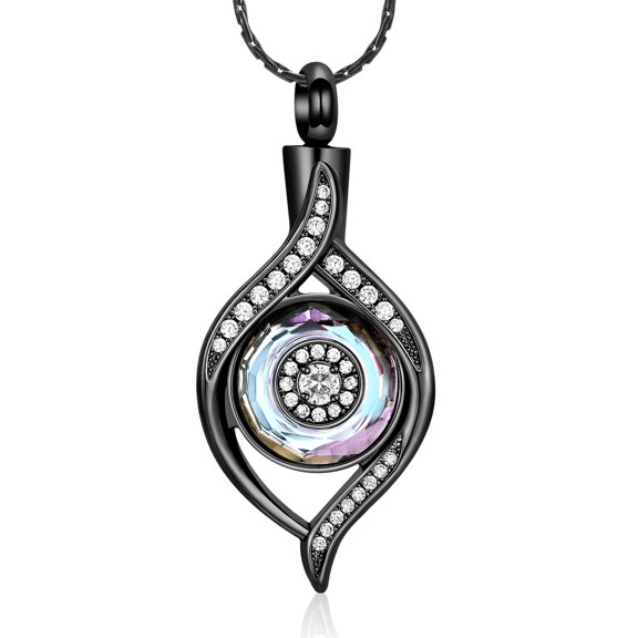 Personlized Cremation Jewelry Crystal Urn Necklace for Ashes for Women Men Keepsake Memories Urn Pendant for Human Pet Ashes