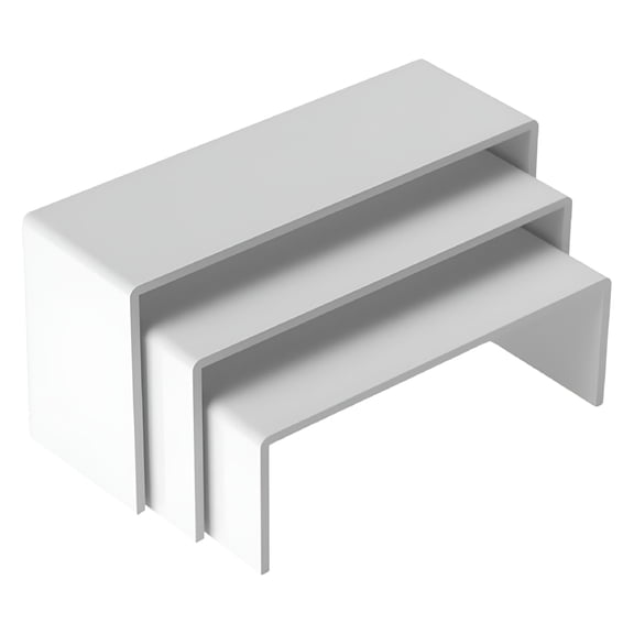 LAMIRO Set of 3 Tiered Acrylic Stands,Organizer Display Riser Holder Display Shelf,White