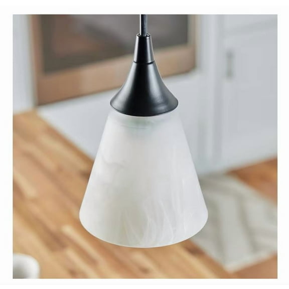 Style Selections 4.25-in x 4.84-in Cone Alabaster Glass Vanity Light Shade with 2-1/4-in Lip fitter