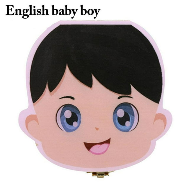 Baby Tooth Box Creative Wooden Lovely Baby Tooth Collection Box Keepsake Box