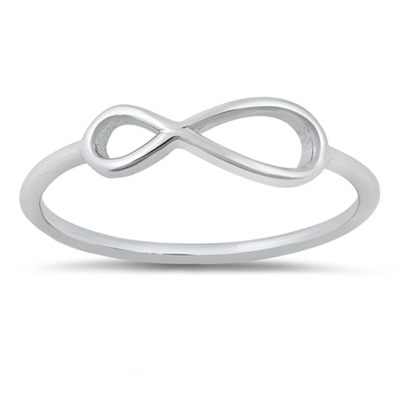 Simple Infinity Loop Knot Skew Ring .925 Sterling Silver Band Jewelry Female Male Unisex Size 10