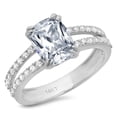 thumbnail image 7 of Solitaire with Accents Engagement Ring for Women - 3.48ct Natural Aquamarine in 14K White Gold Promise Ring, 7 of 7