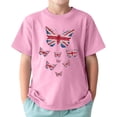 thumbnail image 1 of TAIAOJING Garçon Fille Nouveaux T-Shirts Douillets Papillon Imprimé Manches Courtes Col Rond T-Shirts Haut Drapeau Stylé Coupe Ajustée Vêtements Tendance, 1 of 3