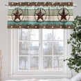 thumbnail image 5 of Texas Star Valances for Windows, 42 x 18in, Bless Your Home Vintage Farm Star Wood Grain Rod Pocket Kitchen Valance Curtain Light Filtering Window Treatments for Living Room Bedroom, 1 Panel, 5 of 7