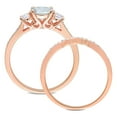 thumbnail image 4 of Everly Women's Aquamarine 10k Rose Gold Bridal Set, 4 of 7
