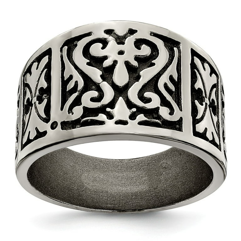 Edward Mirell Titanium Flat Casted Brushed & Polished Ring Edward Mirell Titanium Flat Casted Brushed & Polished Ring