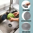 thumbnail image 4 of Shower Drain Hair Catcher Drain Cover Bathroom Tub with Suction Cup 5.9 Inches Silicone Sink Strainer Suit for Bathtub,, 4 of 10
