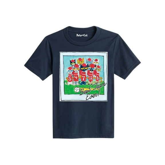Pete The Cat - Best Team Ever Multi - Youth Short Sleeve Graphic T-Shirt
