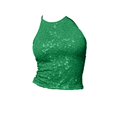 thumbnail image 5 of BODOAO Women's Sequin Halter Crop Top Sleeveless Sparkly Tank Shirt, Slim Fit Shimmer Camisole for Party Club Night Out Concert Festival Rave Outfits Green M, 5 of 5