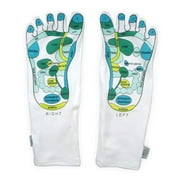 Deluxe Comfort Women's Smart Step Moisturizing Spa Socks, One Size Fits All – Reflexology Single Toe Design – Helps Prevent Dry Skin – Far East Healing Principles – Socks, White