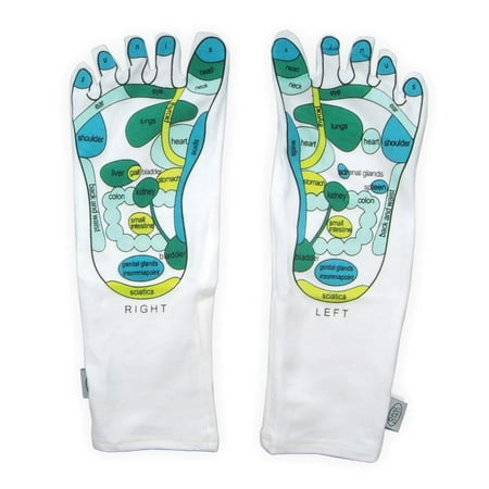 Deluxe Comfort Women's Smart Step Moisturizing Spa Socks, One Size Fits All – Reflexology Single Toe Design – Helps Prevent Dry Skin – Far East Healing Principles – Socks, White