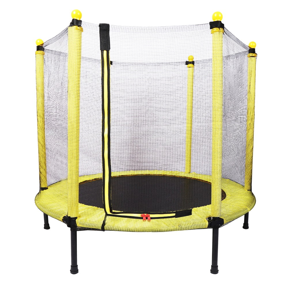 Outdoor Kids Trampoline with Safety Net, Fully Painted Steel Frame