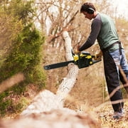 2018 The Newest! 58CC Gas Petrol Chain Saw 20'' Chainsaws 2 Strokes Single Cylinder Gasoline Engine With Chains, Bar Cover and Tool Kit Garden Home Use LEANO