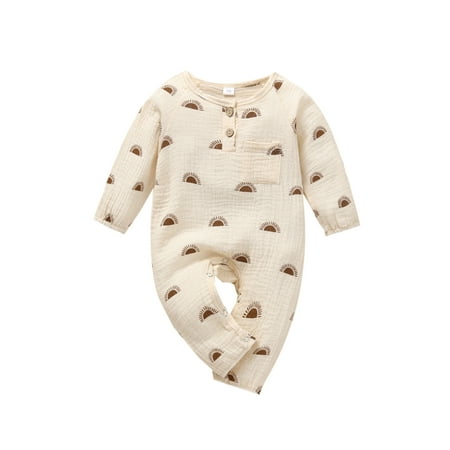 

LisenraIn Infant Baby Boy Girl Print Clothes Button Romper Jumpsuit Outfits