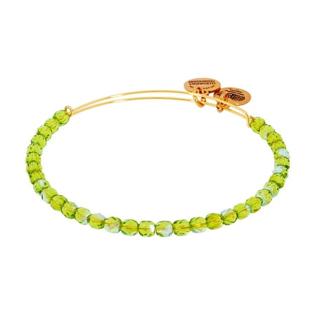 Moss Beaded Bangle - Shiny Gold Finish - BBEB172G