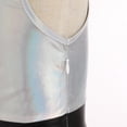 thumbnail image 5 of IBTOM CASTLE Kids Girls Halloween Costume Holographic Skater Dress Metallic Music Festivals Outfit Cosplay Carnival Birthday Party Dress up 9-10 Years Holographic Silver, 5 of 8