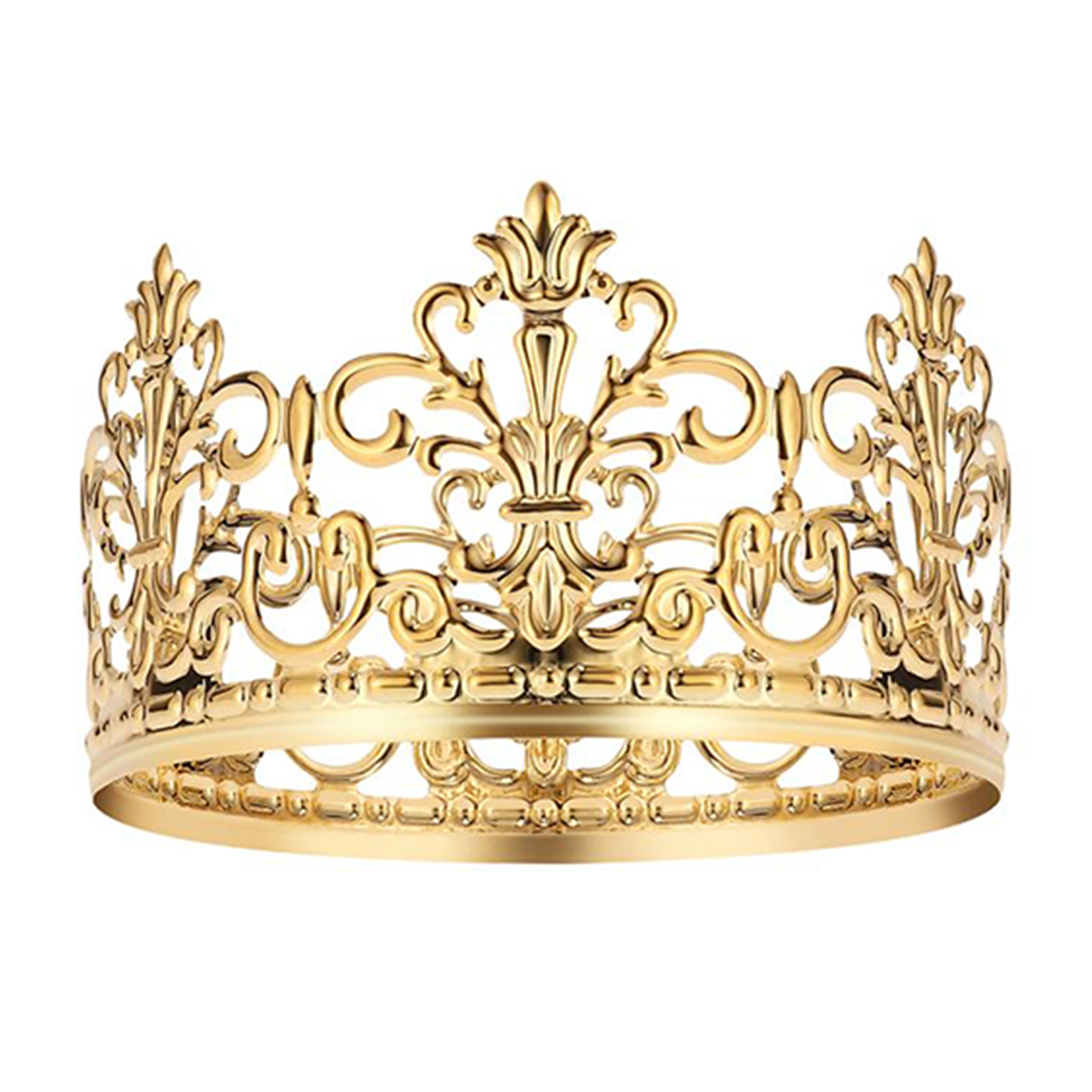 HEVIRGO Cake Topper Realistic Looking Rust-proof Metal Crown Cake Topper  Royal Themed Baby Shower Decoration for Home Gold Metal 