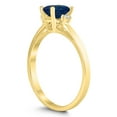thumbnail image 2 of SZUL Women's Emerald Cut 6X4MM Sapphire and Diamond Three Stone Ring in 10K Yellow Gold, 2 of 4