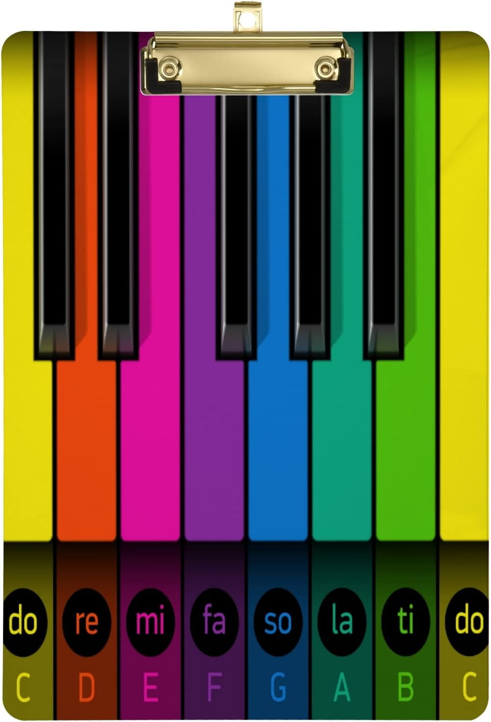 ZHANZZK Piano Keyboard Music Keys Rainbow Clipboard Hardboard Wood