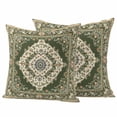 thumbnail image 2 of Pack of 2 Outdoor Pillow Covers 16x16 Inch Waterproof Green Boho Throw Pillow Covers,Decorative Couch Pillow Shams Protectors Chic Traditional Antique Geometric Rustic Patio Cushion Pillowcases, 2 of 8