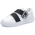 thumbnail image 4 of Men's Chunky Heel White Sneakers - All-Season Casual Sneakers for Gym, Office, Casual Attire - Round Toe Comfortable White . PU Upper & Cushioning, Low-Top Lace-Up Origami-Style Foldable Shoe Design, 4 of 5
