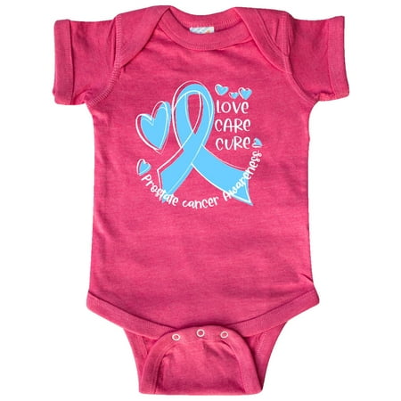 

Inktastic Love Care Cure Prostate Cancer Awareness Blue Ribbon Gift Baby Boy or Baby Girl Bodysuit