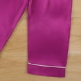 thumbnail image 5 of KPOPLK Girls Pajamas Silk Satin Pajama Set Long Sleeve Button Down Sleepwear(6-7 Years,S46-Dark Purple), 5 of 6