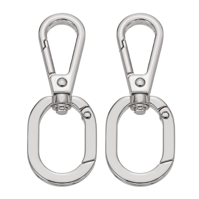 Lot de 2 Crochets à Double Ouverture, Crochets Pivotants Pince Homard, Argent