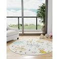 thumbnail image 6 of Unique Loom Whimsy Kids Collection Area Rug - Zoo (5' 3" Round Ivory/Black) Perfect For Kids Bed Room/Nursery Room/Living Room/Class Room/Play Room, 6 of 6
