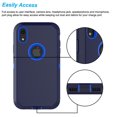 thumbnail image 5 of Njjex ull Body Shockproof Silicone Plastic Rugged Case for iPhone XR, Navy Blue, 5 of 7