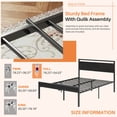 thumbnail image 7 of Queen Bed Frame, Mattress Foundation with Headboard, No Box Spring Needed, 800LBS Sturdy Metal Slats Support, Noise Free, Black, 7 of 7