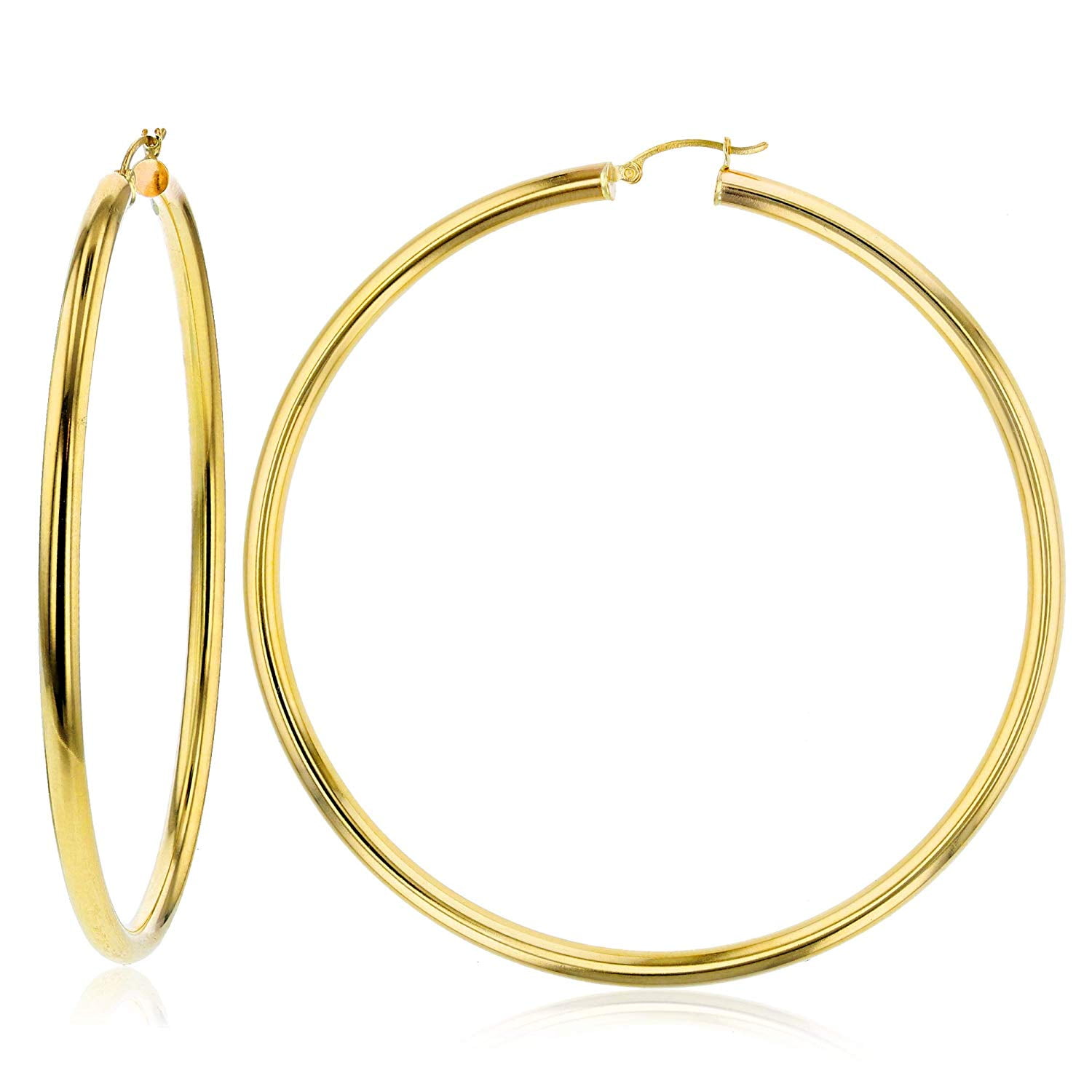 thick round hoop earrings