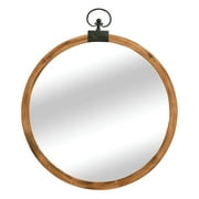 Synora 29 Inch Wall Mirror Large Rustic Farmhouse Round Wood Mirror Circle Mirror for Living Room, Bedroom, Bathroom - 29.13" x 2.95"x 33.78"