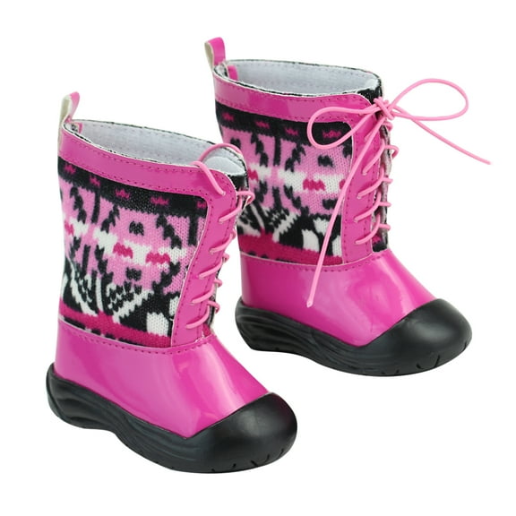 Sophia's Ikat Print Knit Winter Snow Boots for 18 inches Dolls, Pink